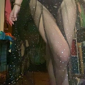 Black & silver star tulle skirt